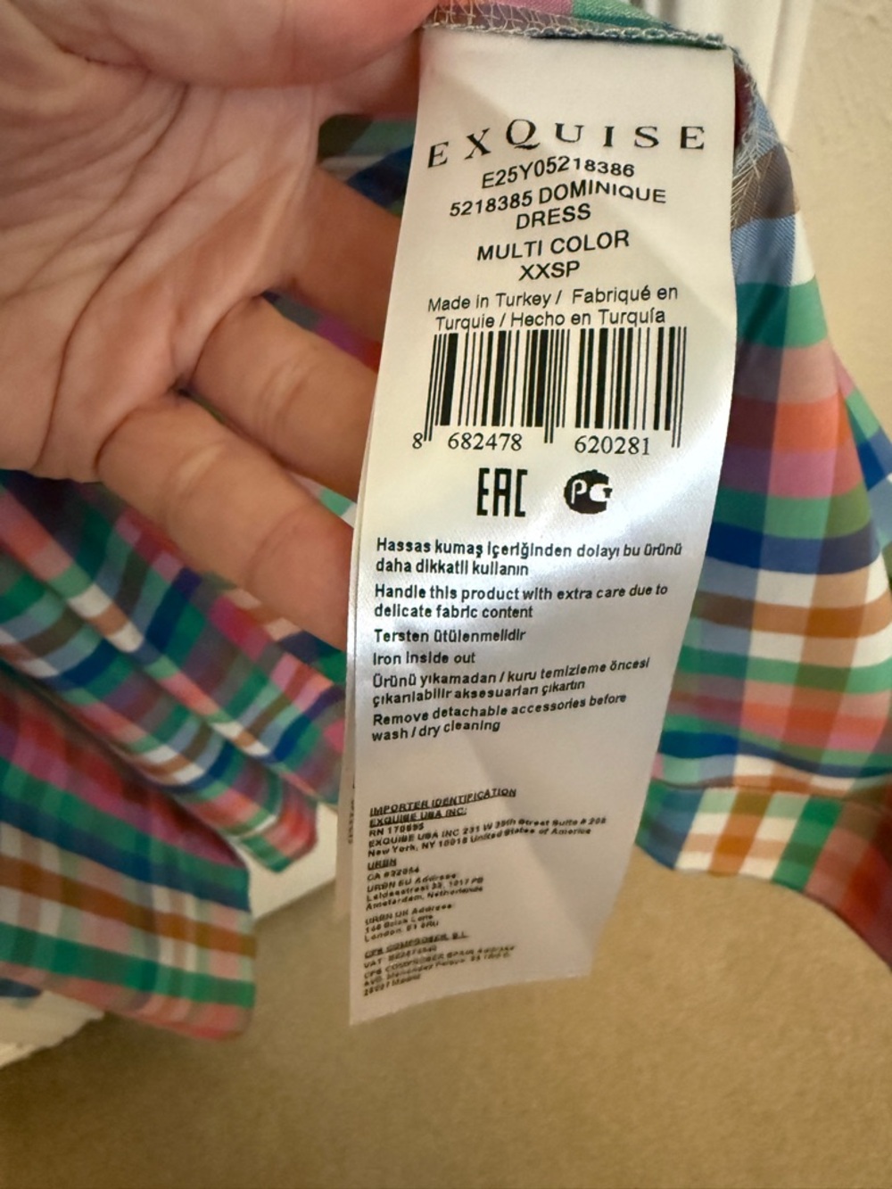 Anthropologie THE TOBIE BUTTON-FRONT PLEATED SHIRT DRESS BY EXQUISE Plaid XXSP - Picture 6 of 9